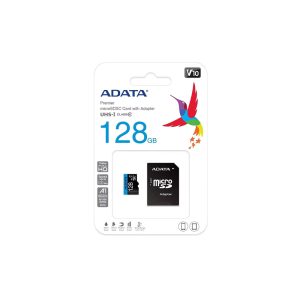MICRO SDXC ADATA 128GB CON ADAPTADOR/UHS-I CLASS 10/V10/A1 (LECTURA 100MB/S ESCRITURA 25MB/S)