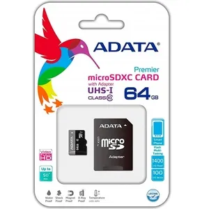 MICRO-SDXC ADATA 64GB WITH ADAPTER UHS-I CLASS 10