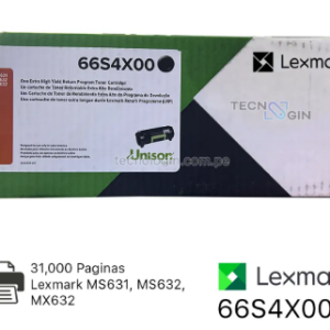 TÓNER 31K LEXMARK MS631, 632, MX632  PART NO.: 66S4X00
